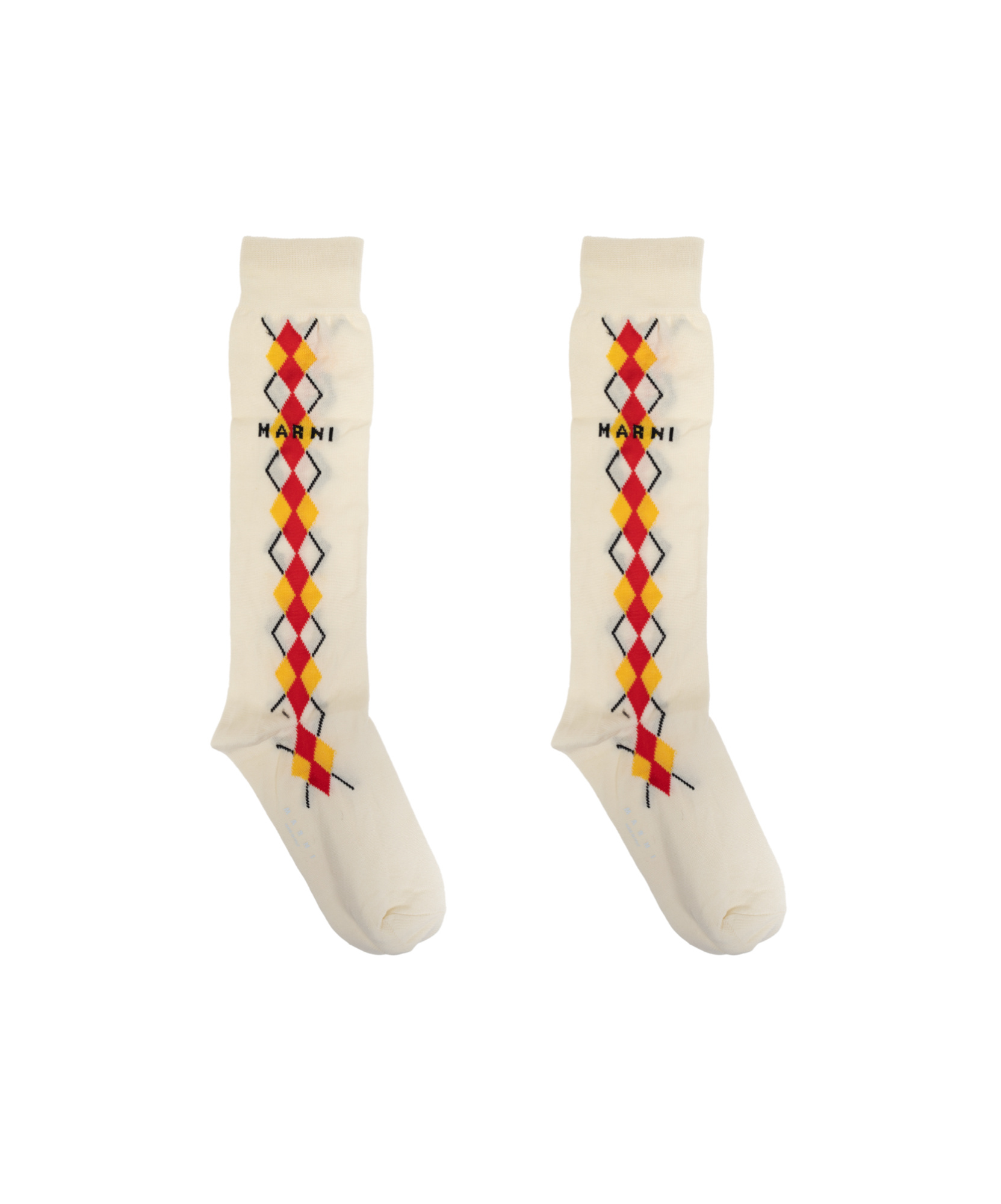 Marni Intarsia-knit Logo Socks In Nude