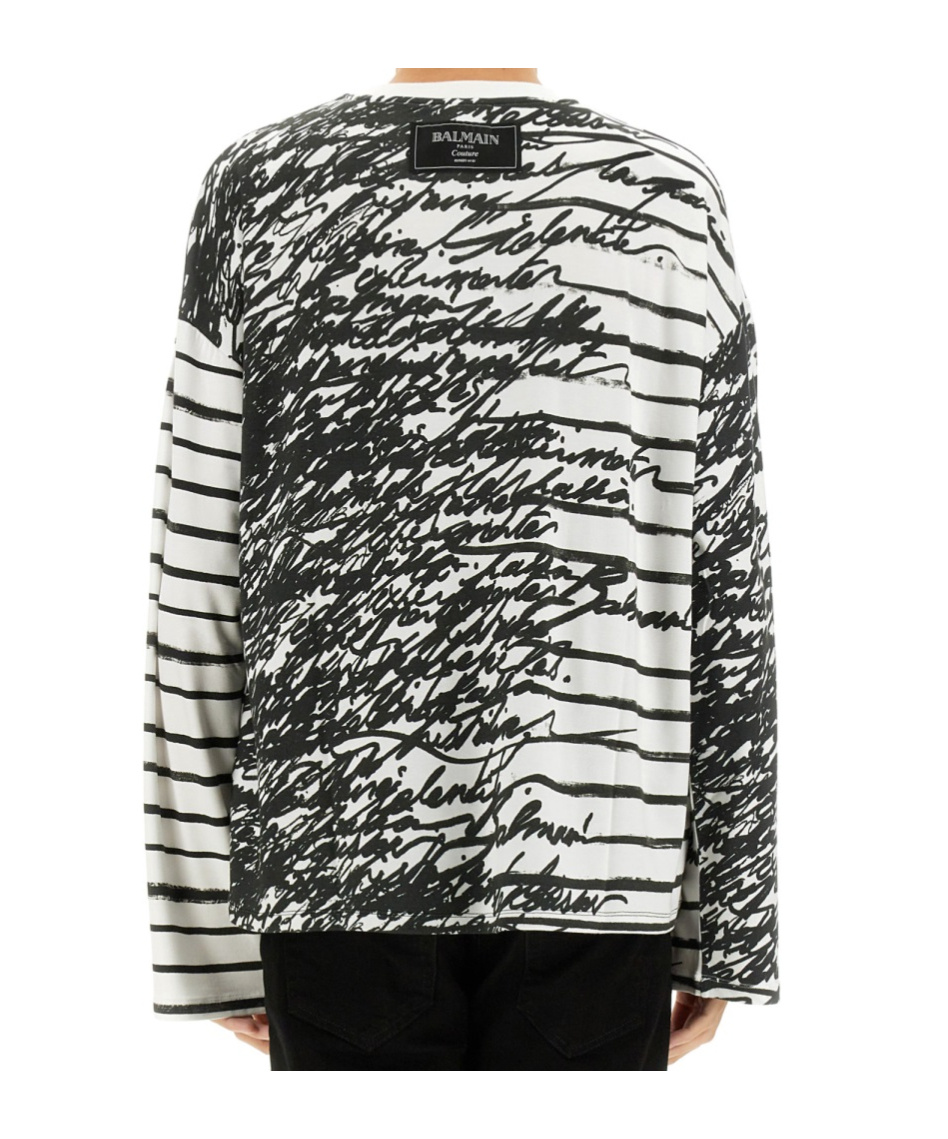 Balmain "love Letter" T-shirt In Black