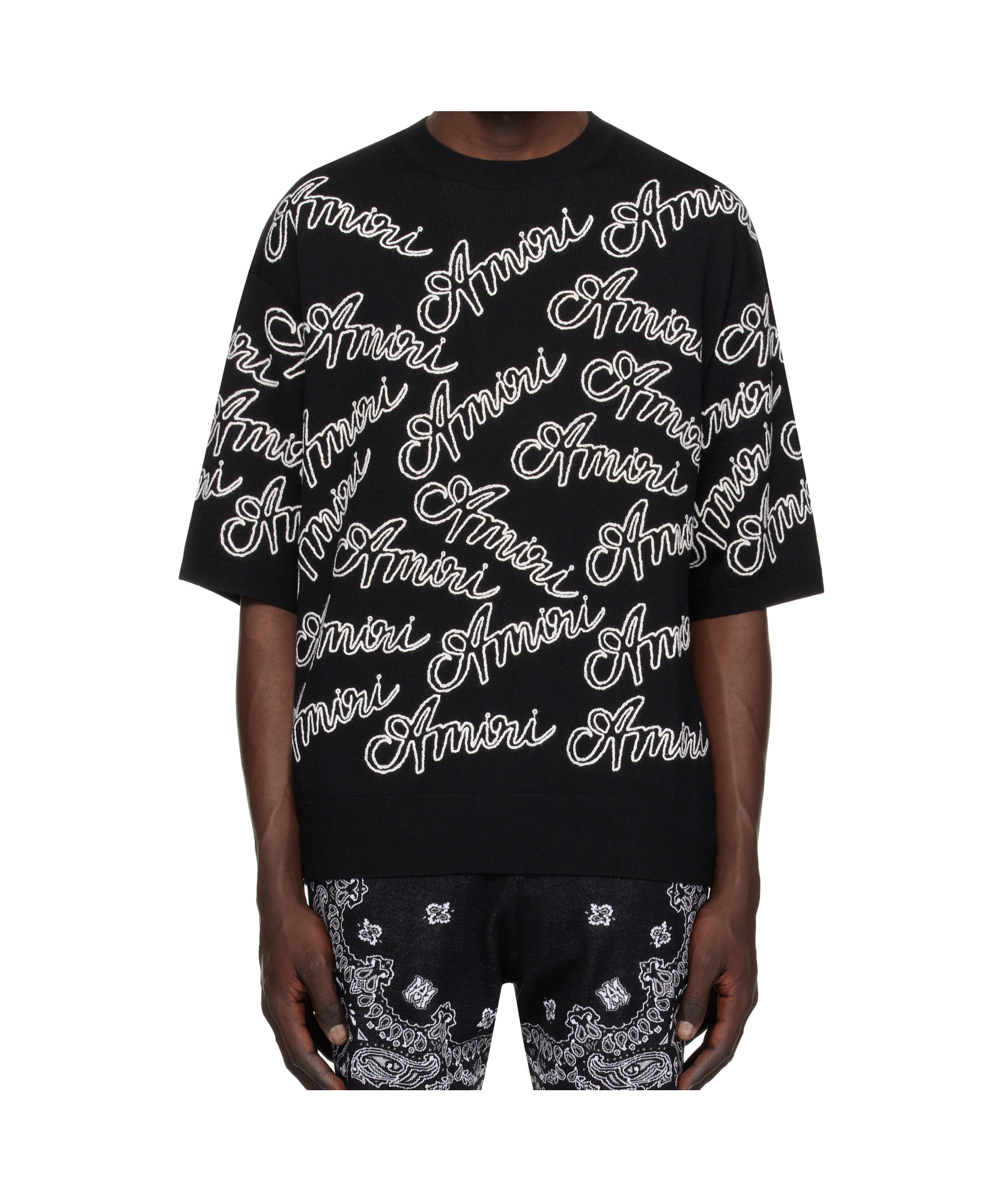 AMIRI BLACK 'AMIRI' SCRIPT SWEATER