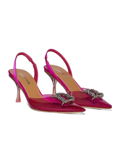 Dsquared2 80mm Embellished-logo Slingback Pumps In Multicolor