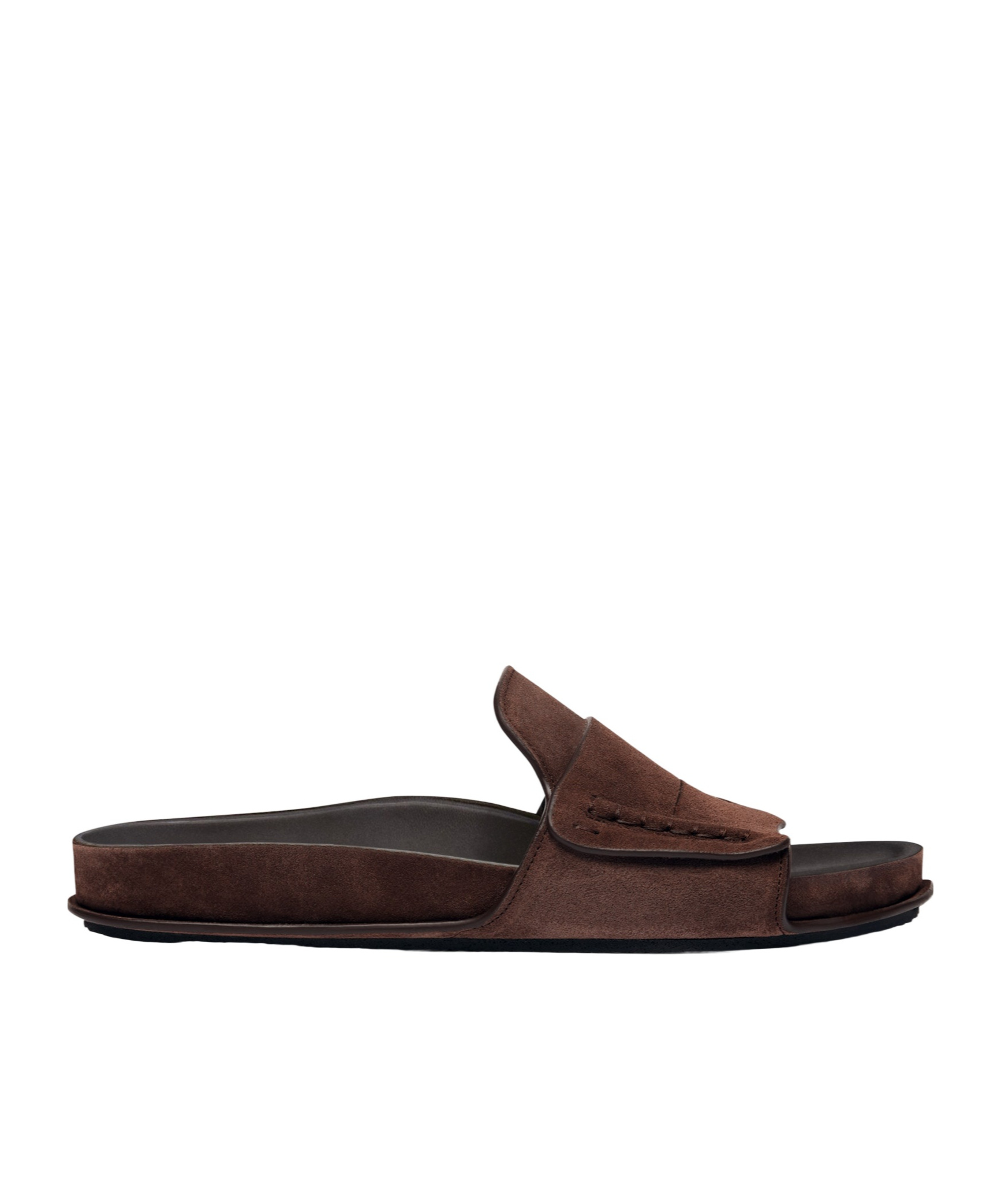 Jacquemus Diamond Cut Suede Slides With Flat Sole In Black