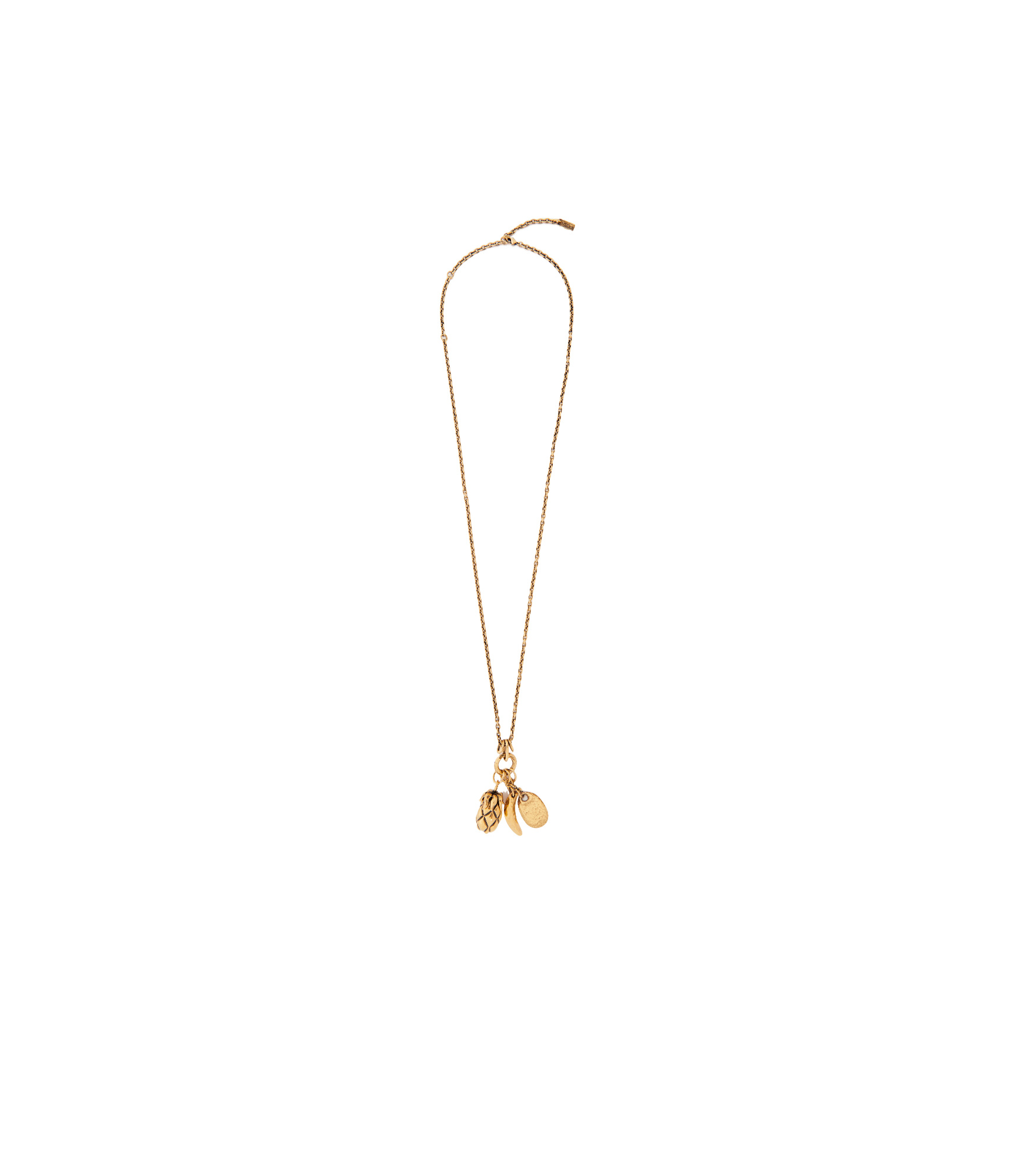 Chloé Women Metallic Necklace With Adjustable Closure And Charms In Brass Woman In Yellow