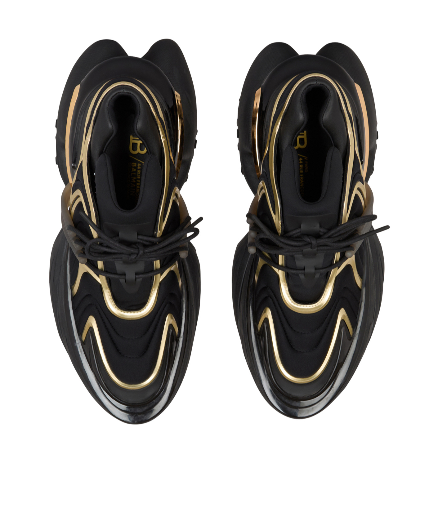 Shop Balmain Unicorn Wave Trainers In Neoprene And Calfskin In Black