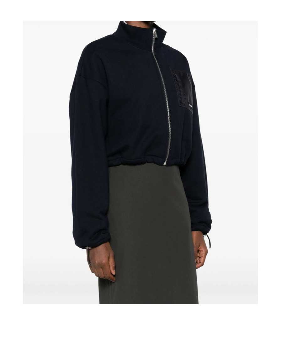 Miu Miu Zip Pocket Sweatshirt In Black