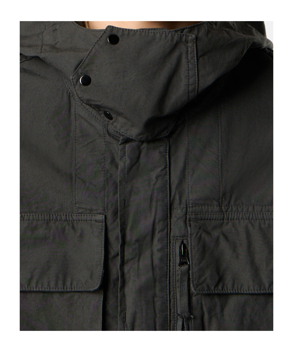 Stone Island Hooded Field Jacket With Anti-drop And Chest Pockets In Gray