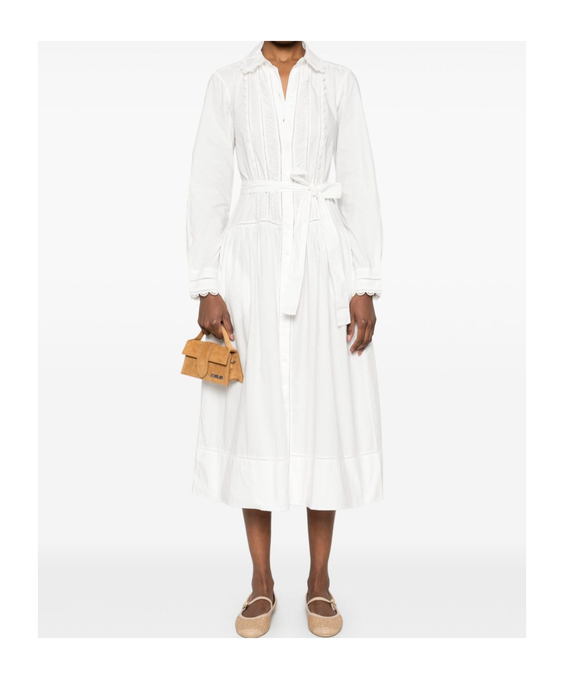 Ulla Johnson Ariane Dress With Belted Waist And Front Slit In White