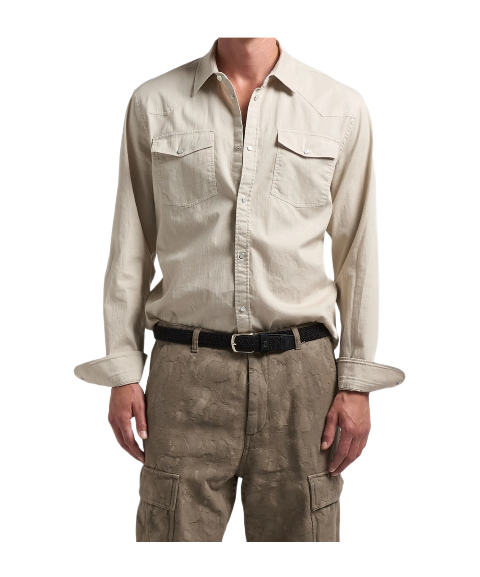 Dondup Long-sleeve Shirt In Neutral