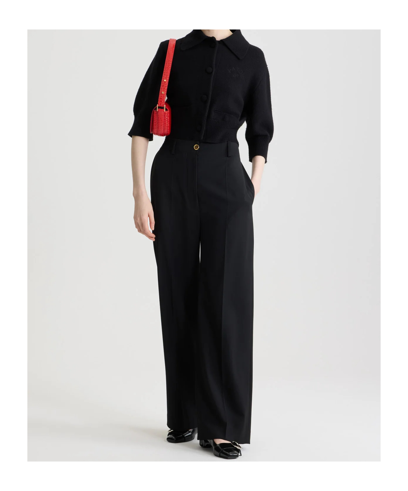 Patou Buttoned-up Wool Cardigan In Black