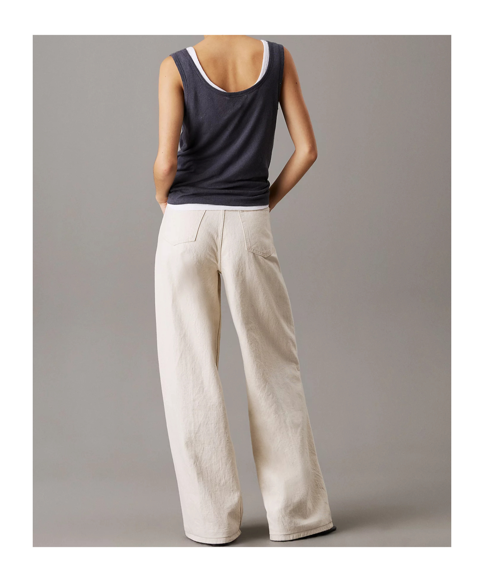 Shop Calvin Klein Wide-leg Trousers In Light Denim