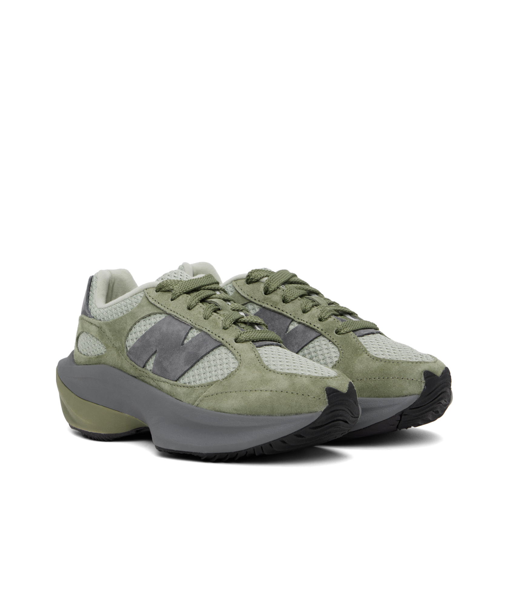New Balance Wrpd Runner Suede And Mesh Sneakers In Dark Olivine