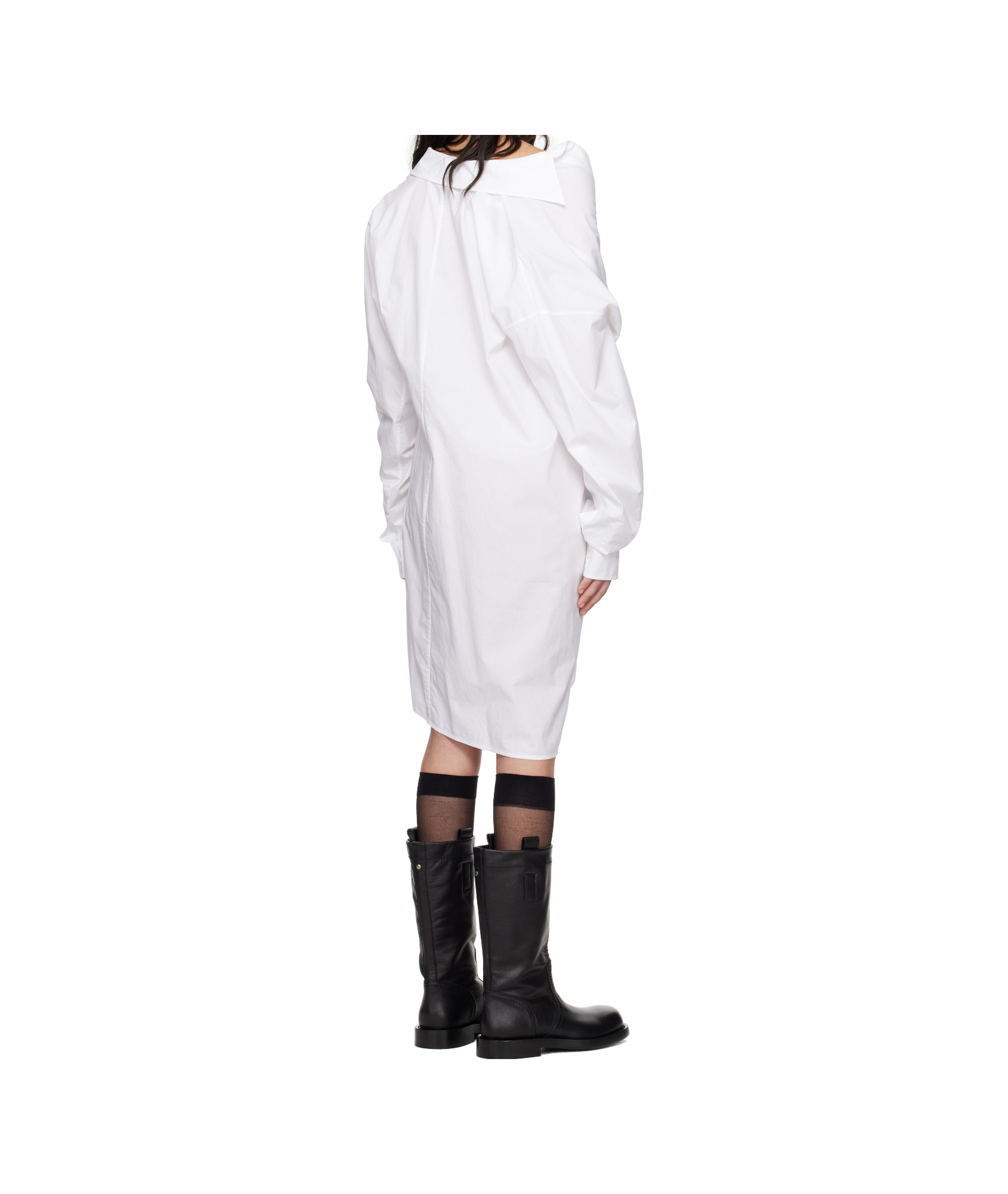 Ann Demeulemeester Daria Dropped Shoulder Poplin Shirt In White