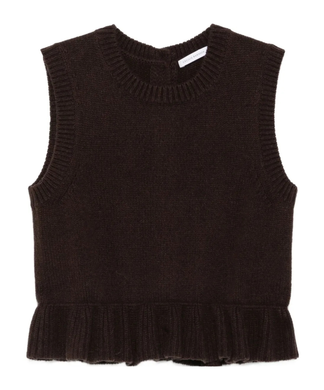 Cecilie Bahnsen Wool Cashmere Sleeveless Knitted Vest In Brown