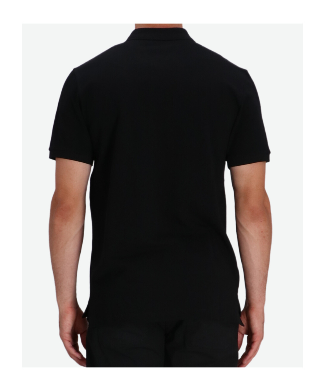 Moschino Graphic Print Polo Shirt With Side Slits In Black