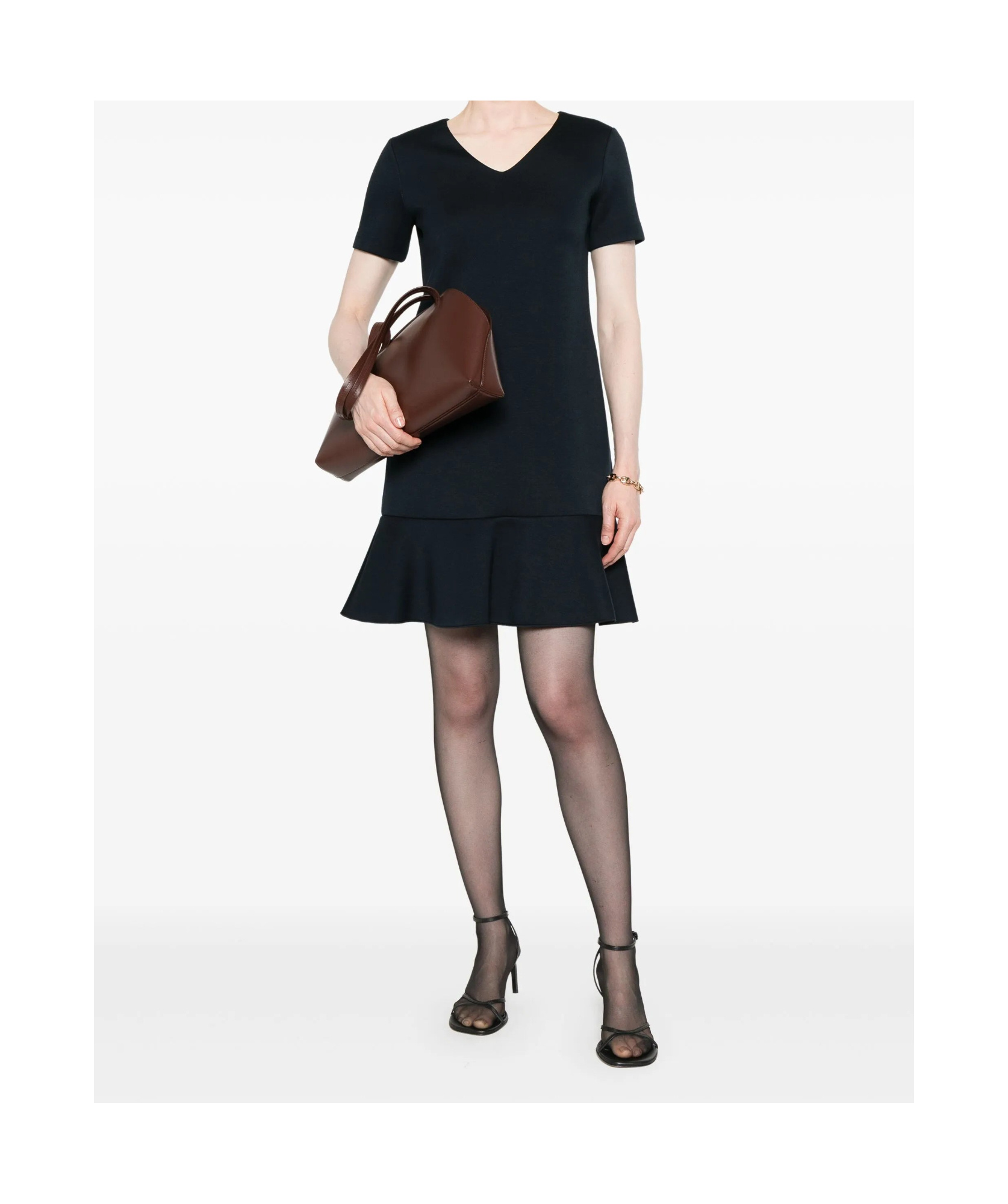 Max Mara Veloce Navy Jersey Dress In Black