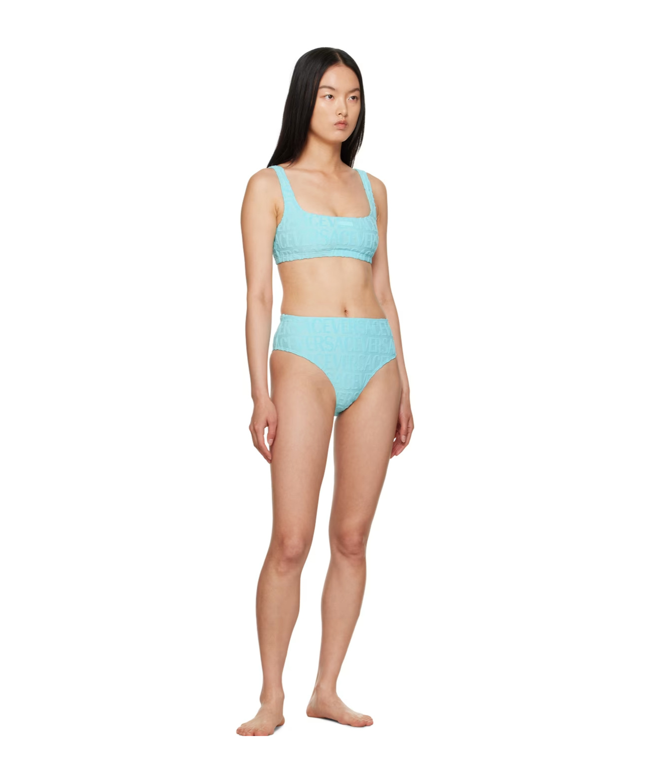 Versace Blue Dua Lipa Edition Bikini Bottom In Nude