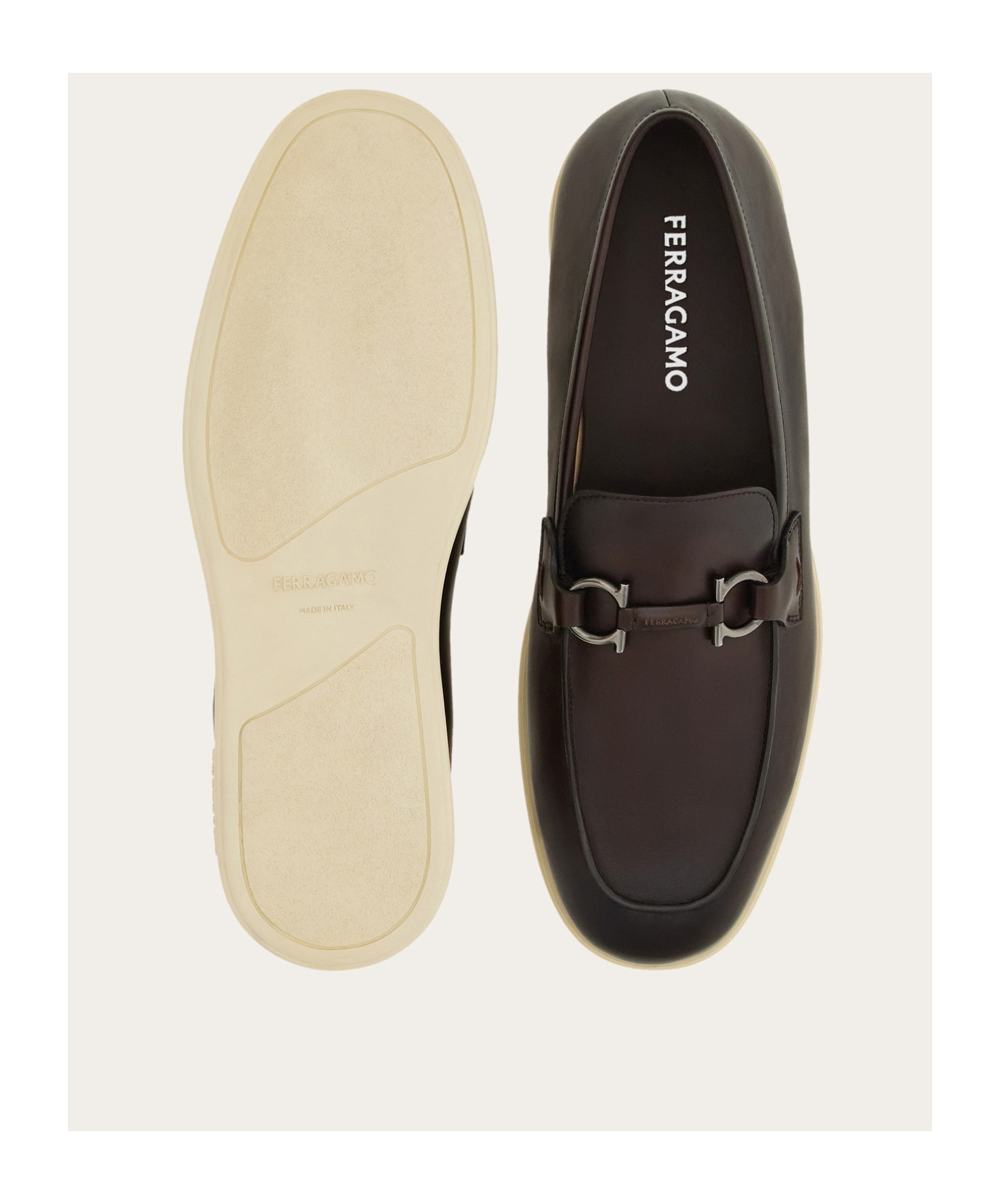 Ferragamo Gancini Decorative Loafers In Black