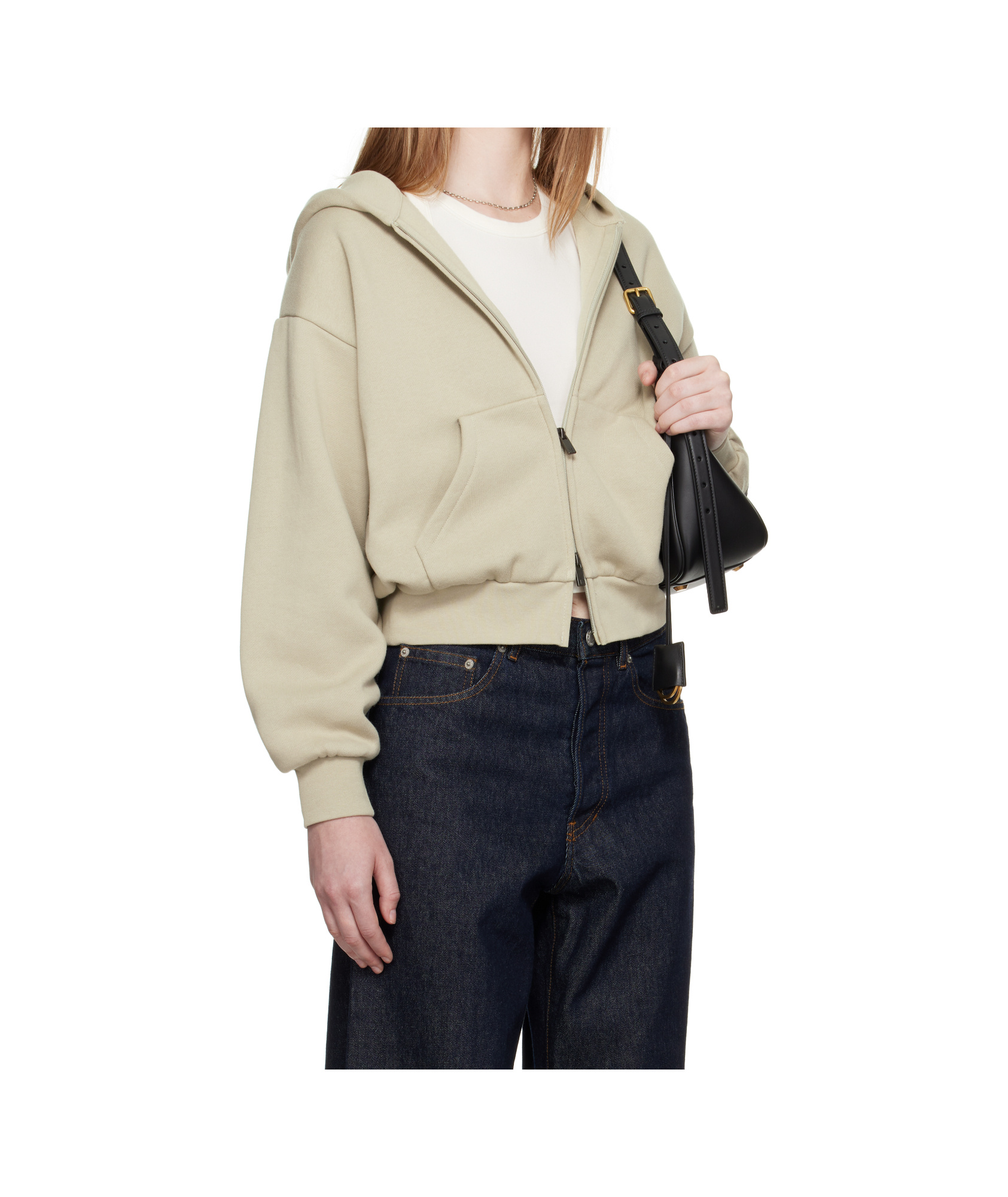 Essentials Womens Embossed-branding Classic-fit Cotton-blend Hoody Heather Stone In Neutral