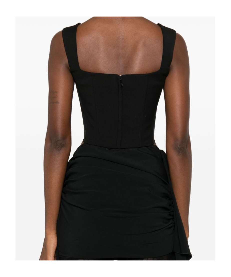 Giuseppe Di Morabito Wool Canvas Bustier Top In Black