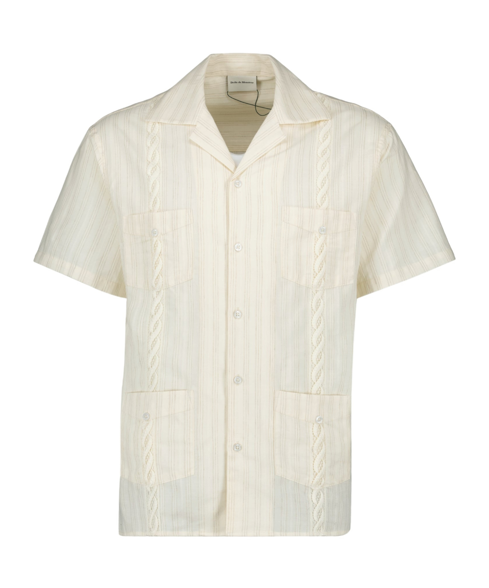 Drôle De Monsieur Short Sleeve Shirt In White