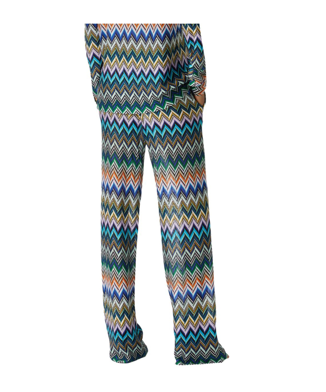 Missoni Straight Pants With Offset Zig Zag In Gray