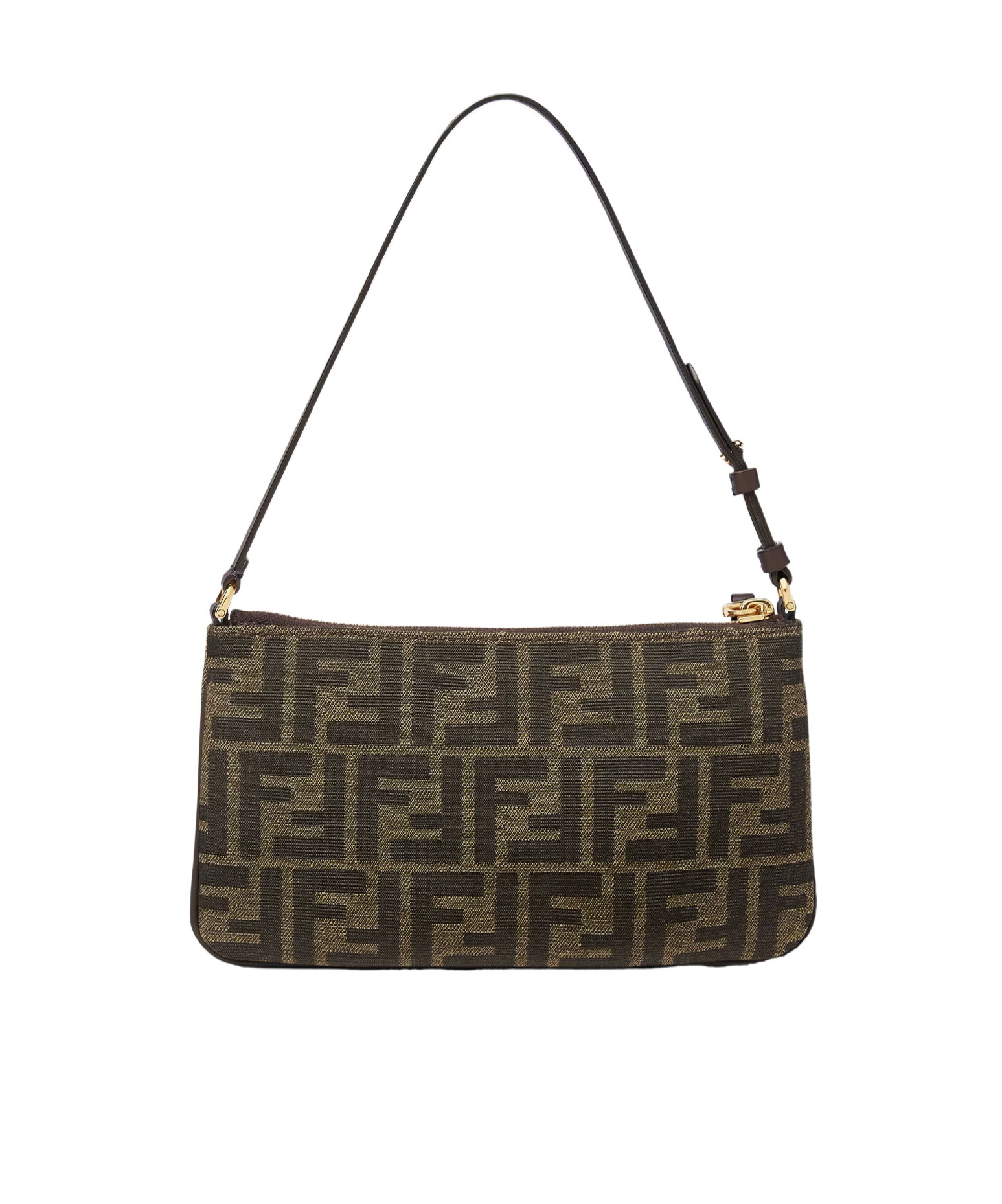 Fendi Flat Baguette Pouch In Brown