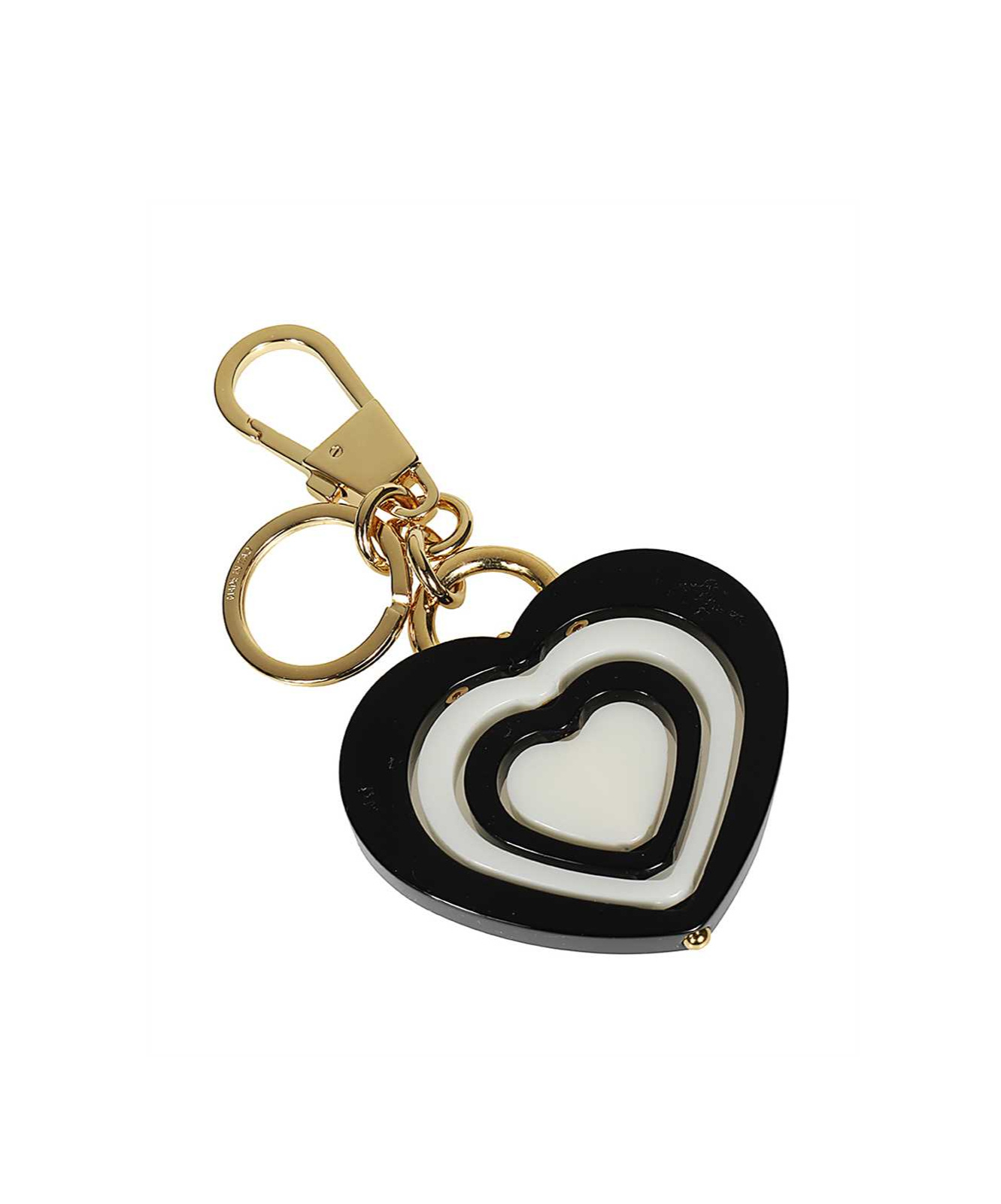 Gucci Double G Heart-shaped Key Chain In Black