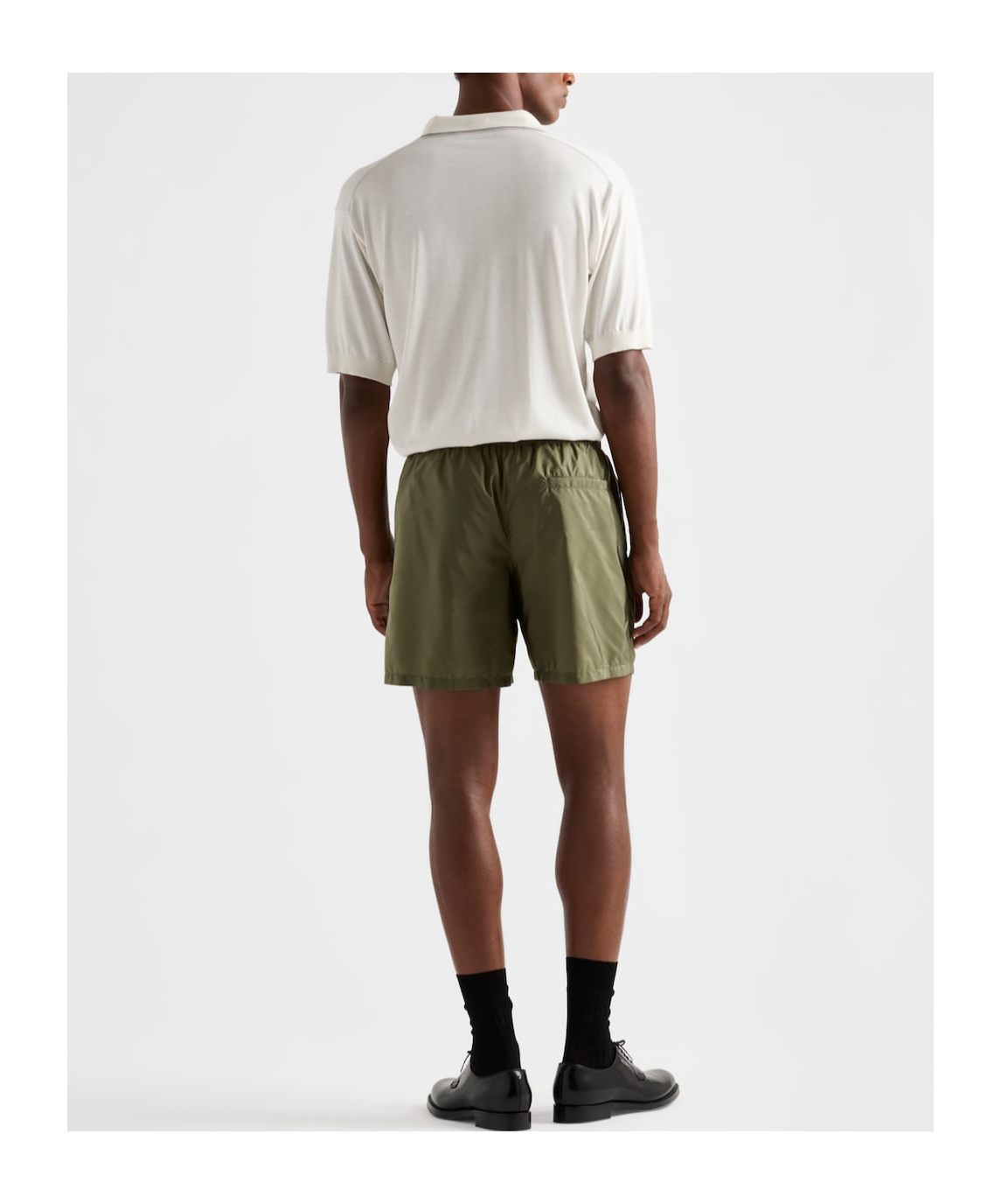 Prada Logo-plaque Re-nylon Swim Shorts In Green
