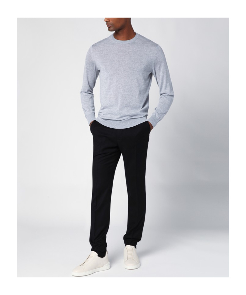 Shop Zegna Round Neck Sweater In Multicolor
