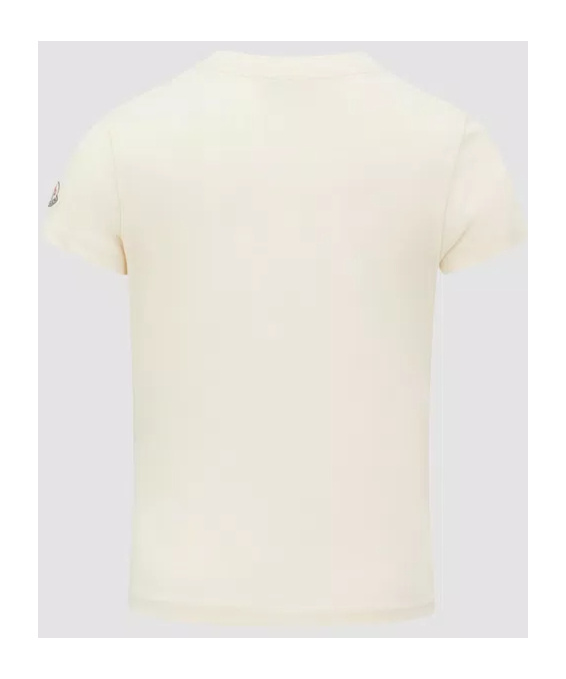 Moncler Logo-embroidered Cotton T-shirt In Nude
