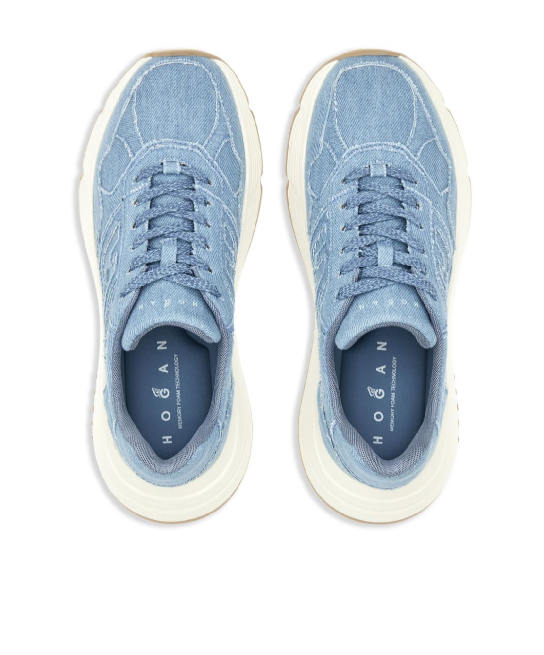Shop Hogan Denim Sneakers In Blue