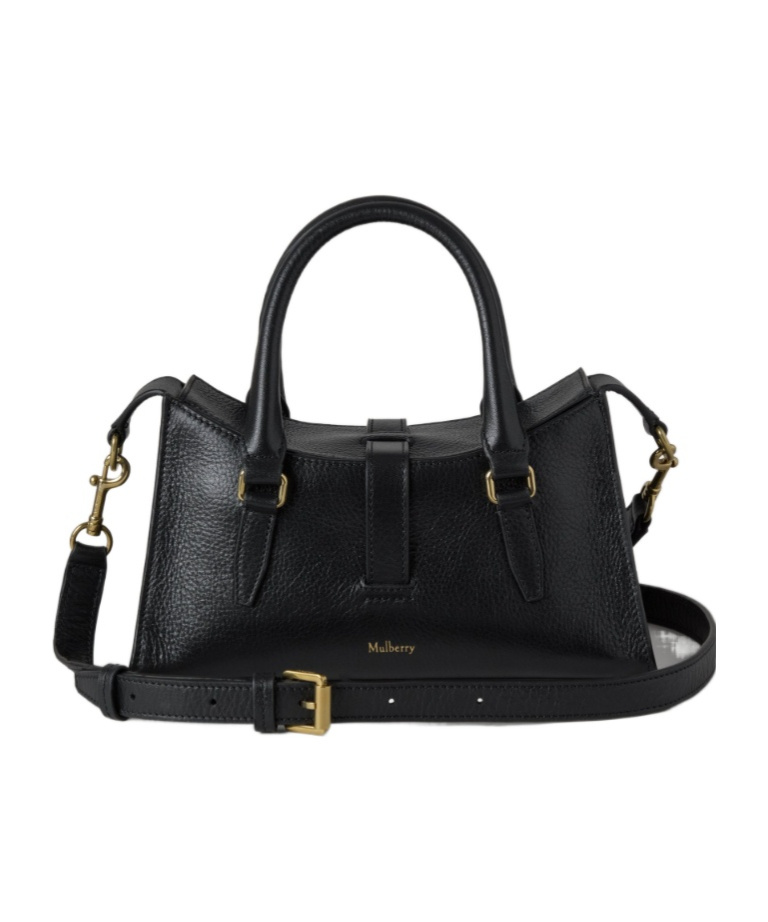 Mulberry Mini Roxanne Black High Shine Leather In Black