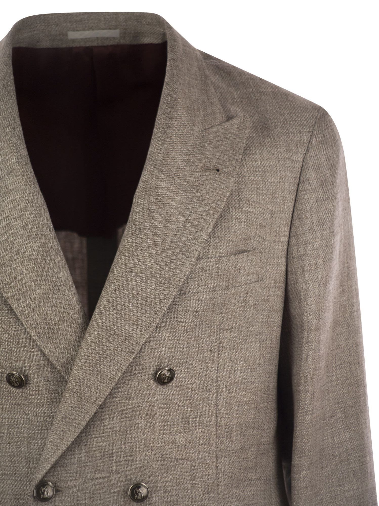 Brunello Cucinelli Diagonally Deconstructed Jacket For Men In Gray