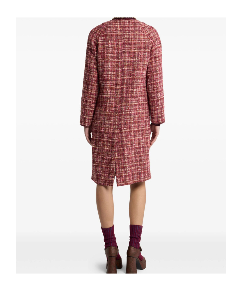 Etro Checked Cotton And Wool-blend Coat In Red