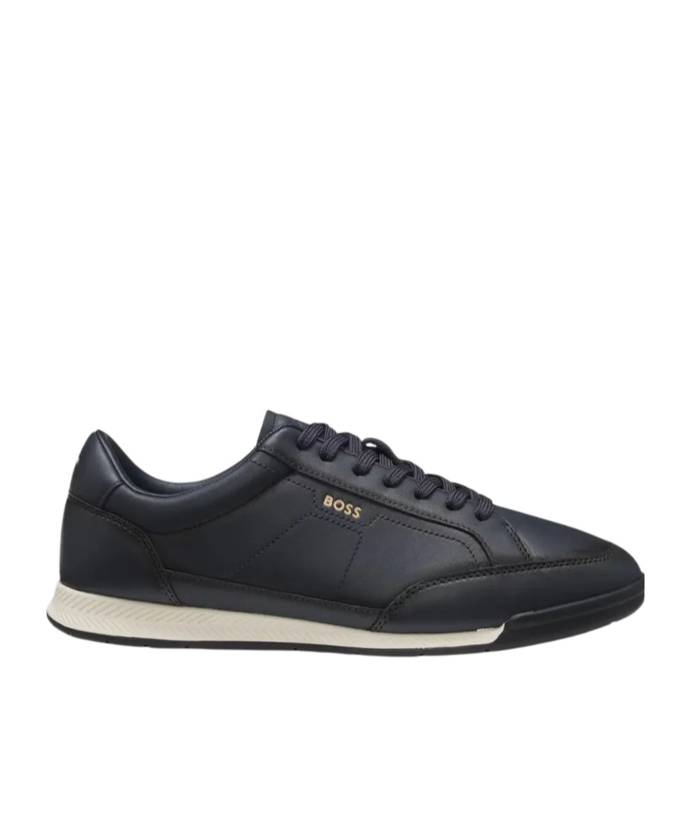 Hugo Boss Perforated Sneakers In Blue
