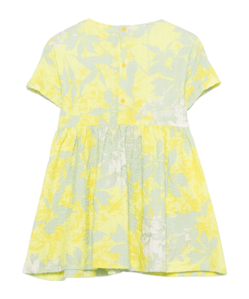 Il Gufo Floral-print Dress In Yellow