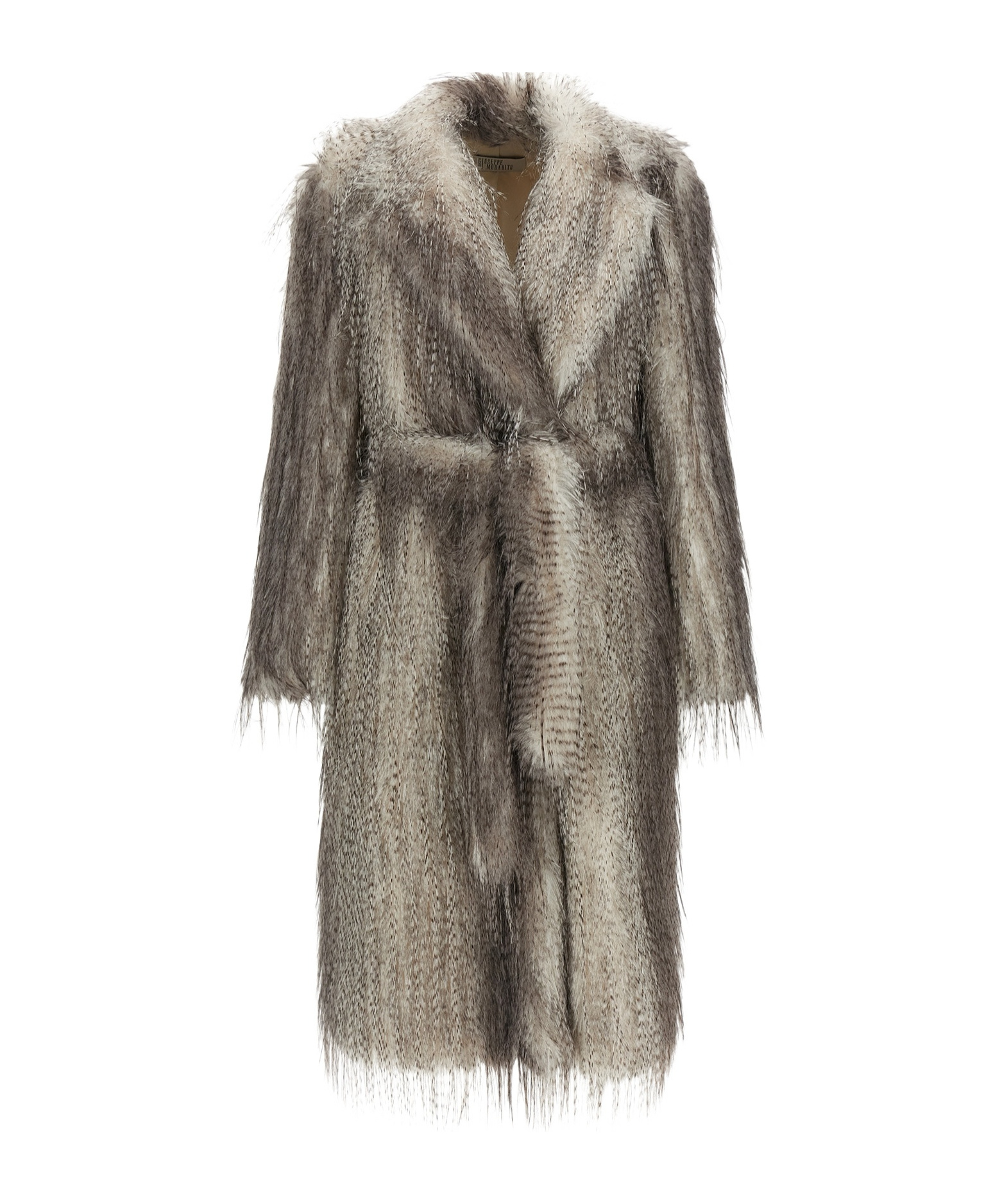 Giuseppe Di Morabito Waist Belted Faux Fur Knee Length Coat In Brown