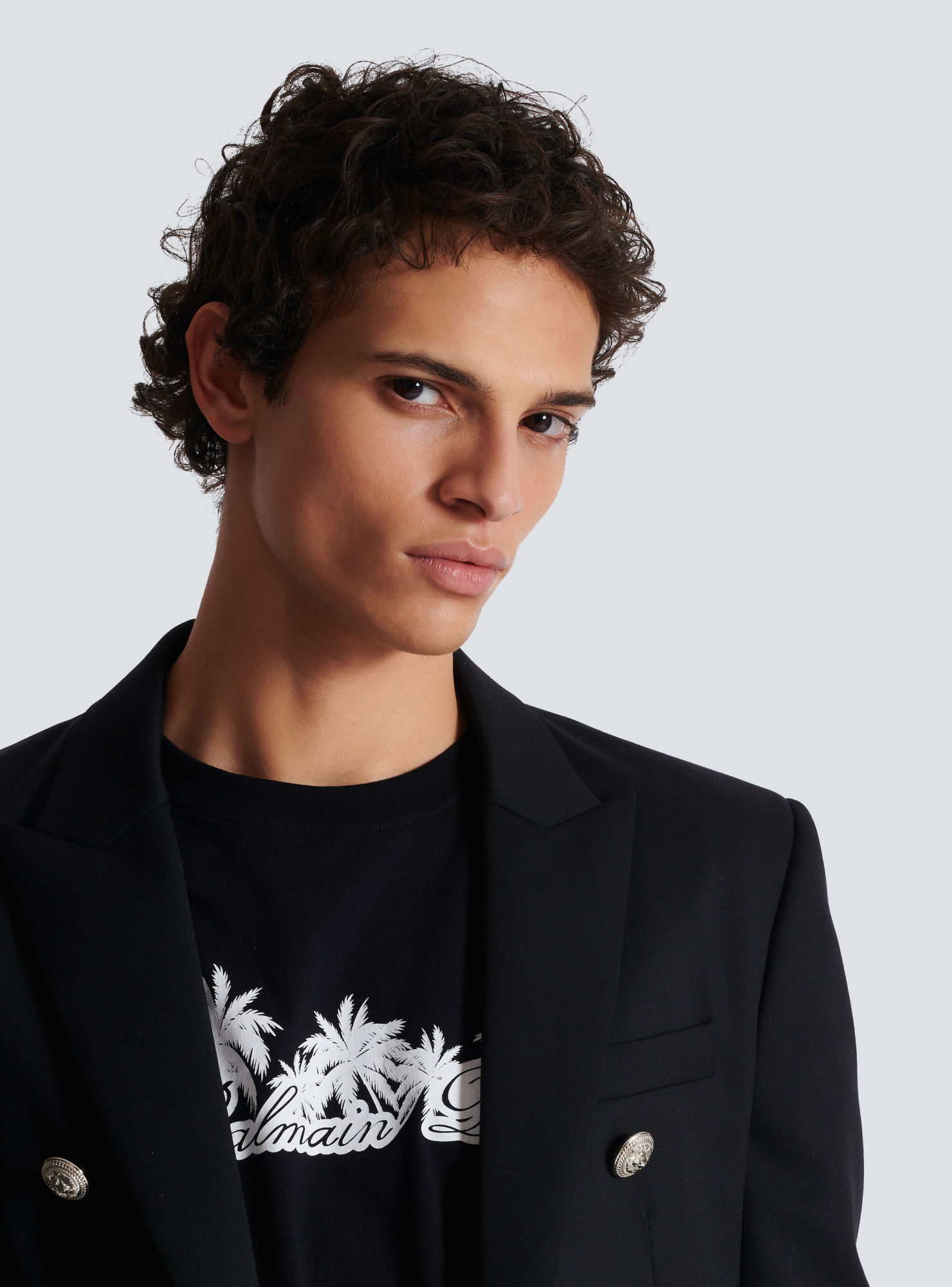 Balmain Wool Button-detail Blazer In Black