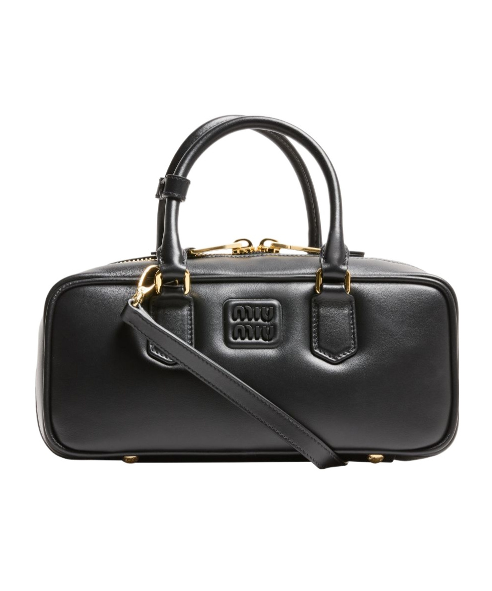 Miu Miu Arcadie Leather Handbag In Black