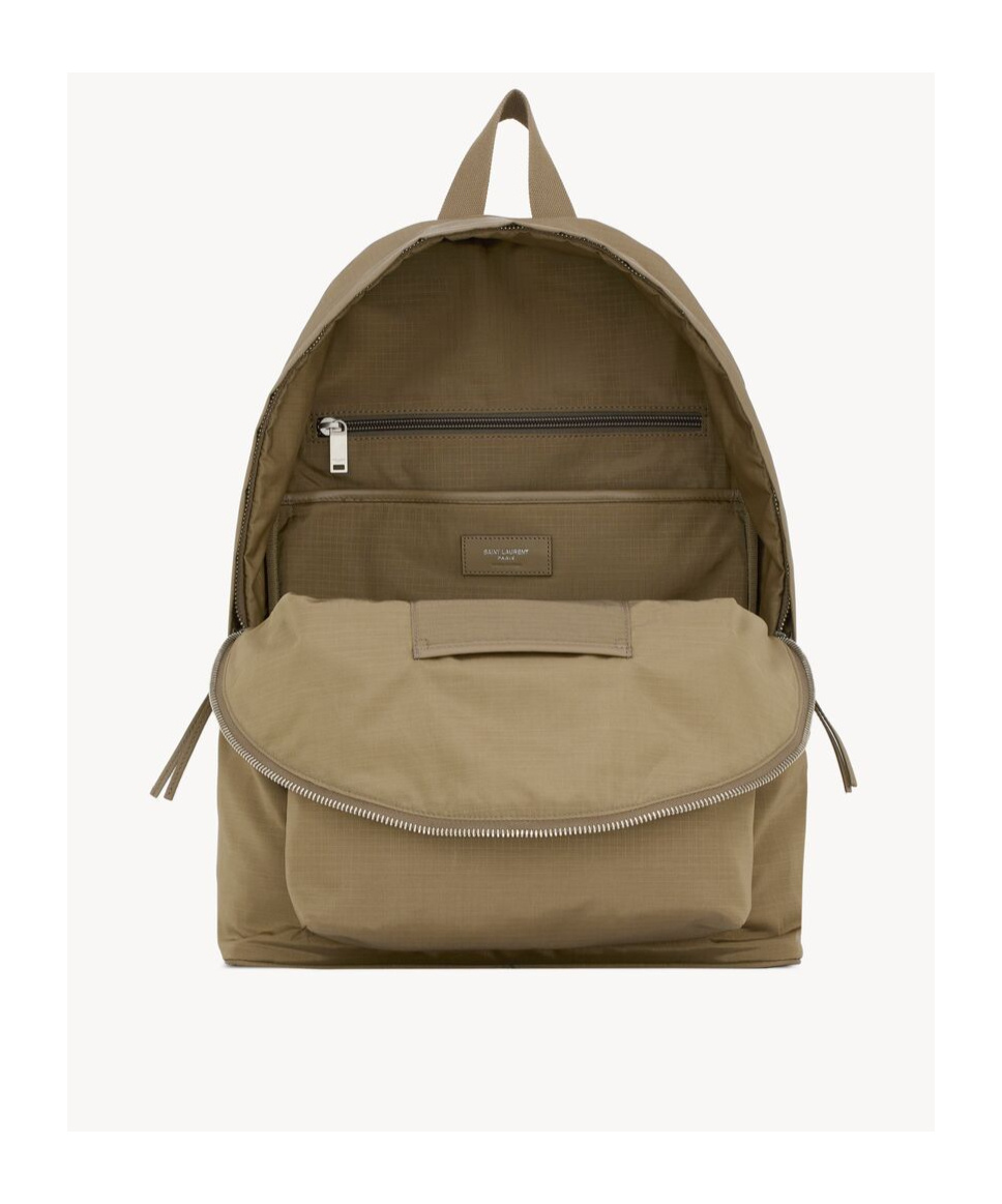 SAINT LAURENT CITY BACKPACK IN NYLON RIPSTOP AND LEATHER