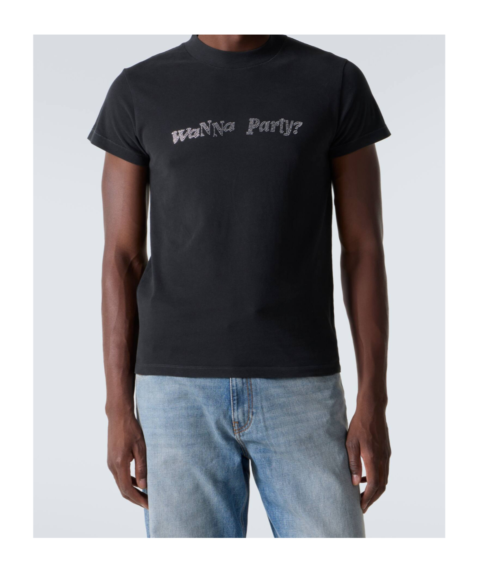 Erl Verziertes T-shirt Aus Baumwoll-jersey In Black