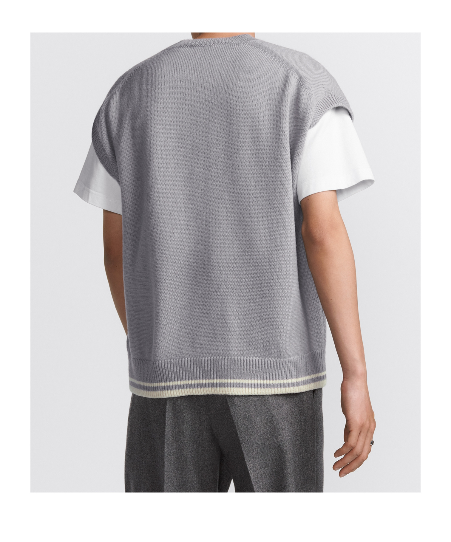 Dior Logo Wool Vest In Gray