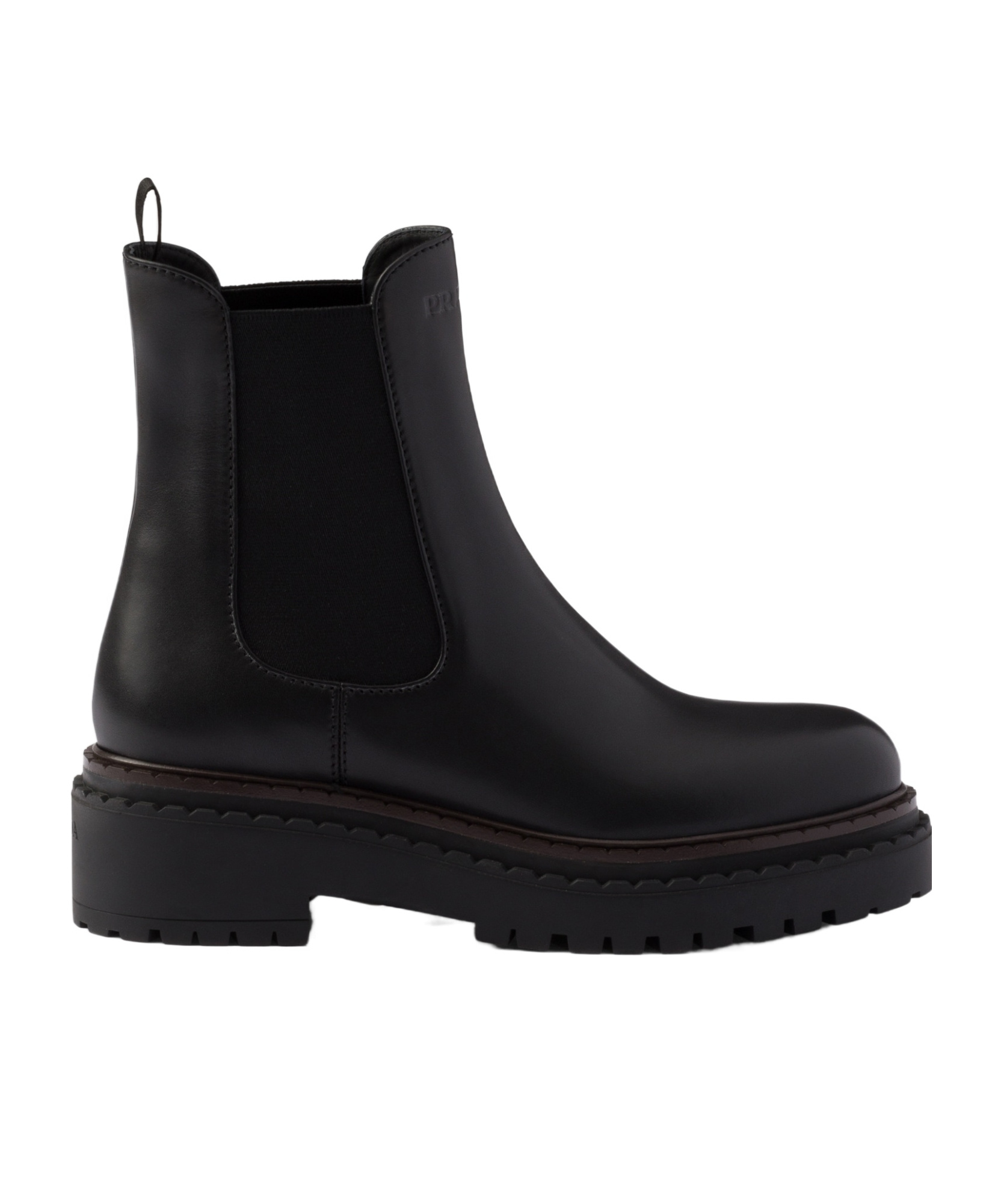 Prada Logo Details Chelsea Boots In Black
