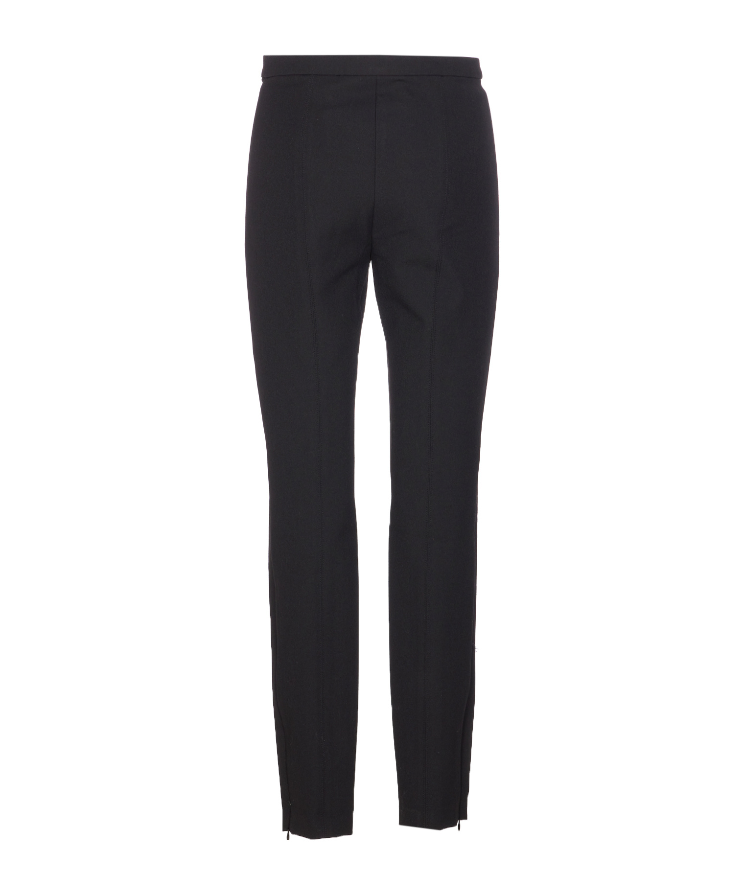 Pinko Pietanze Skinny Trousers With Adjustable Bottom In Black