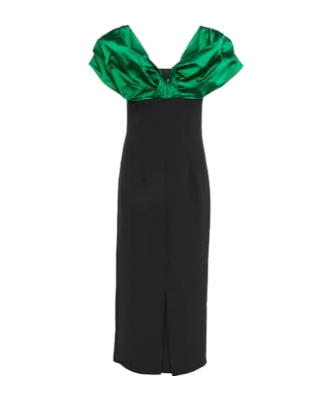 Safiyaa London Diane Satin-trimmed Midi Dress In Black