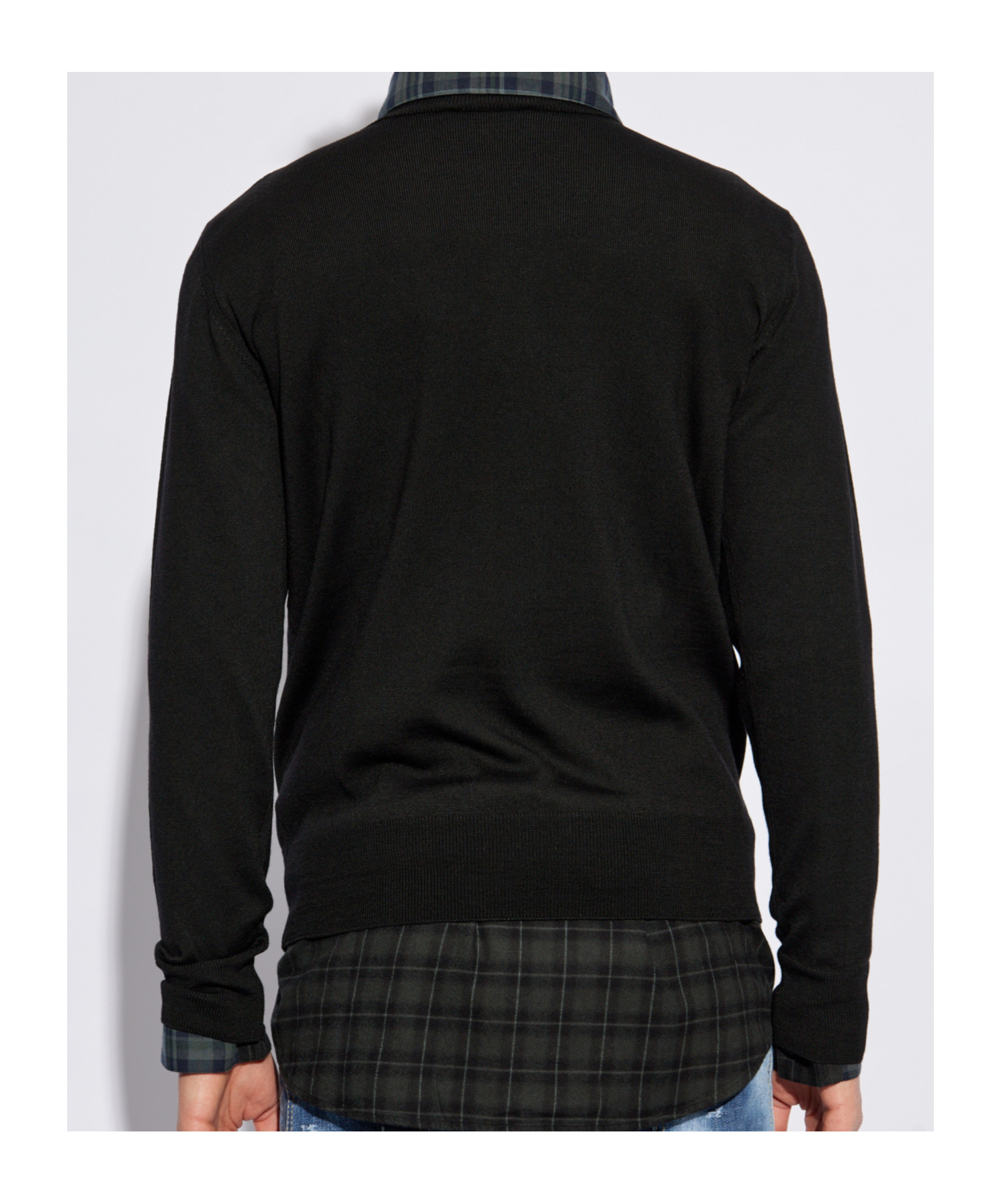 Dsquared2 D2 Leaf-intarsia Jumper In Black