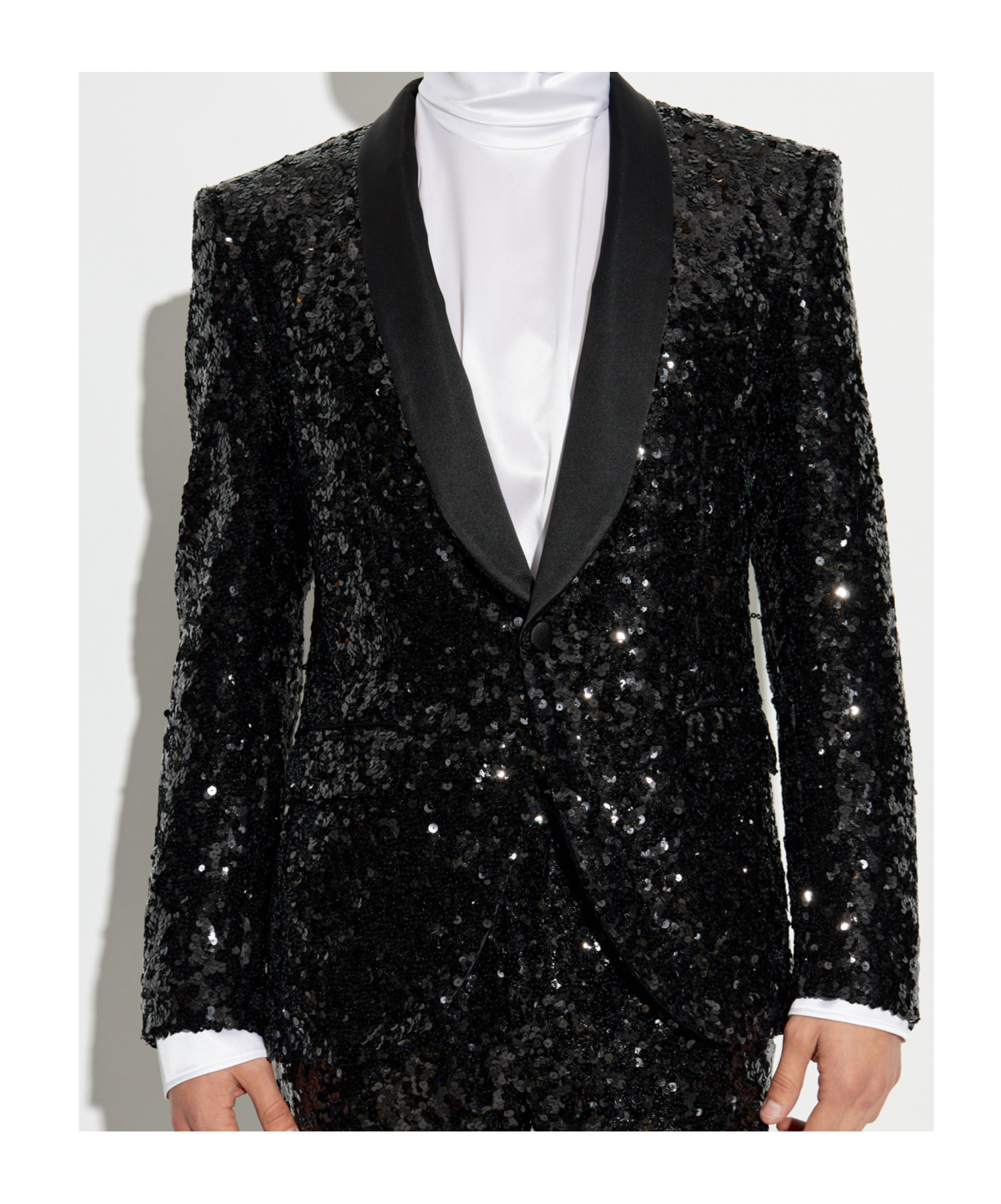 Dolce & Gabbana Sequin Embellished Single-breasted Blazer In Black