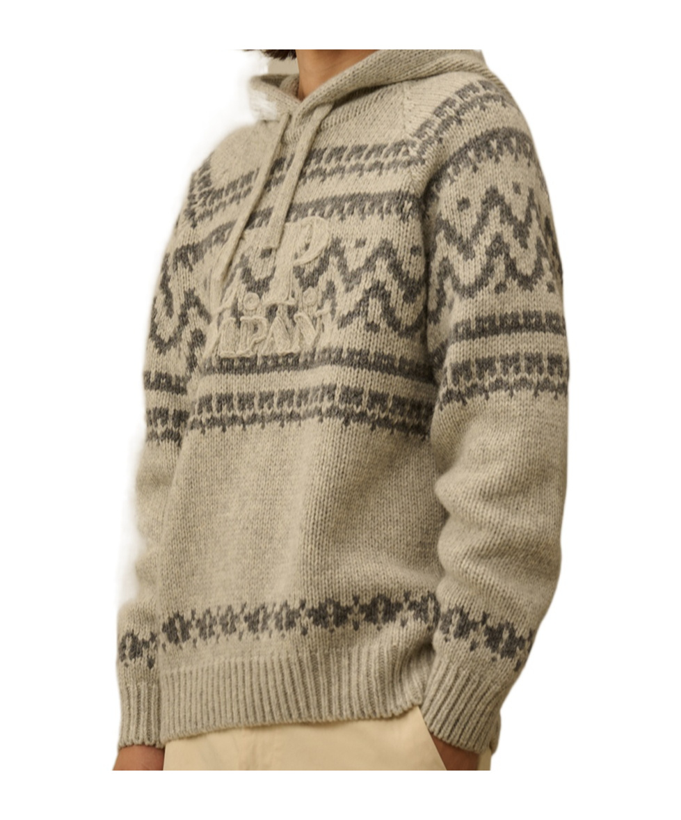C.p. Company C.p.company Patterned Knitted Hoodie In White