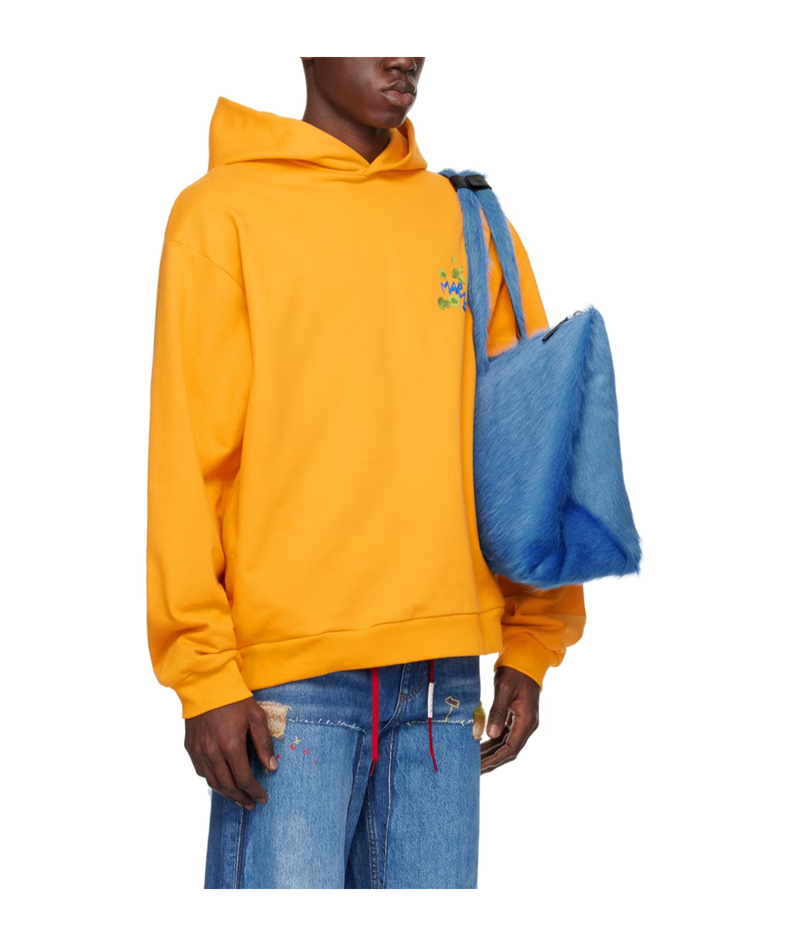 Shop Marni Dripping Flower Logo Hoodie In Orange