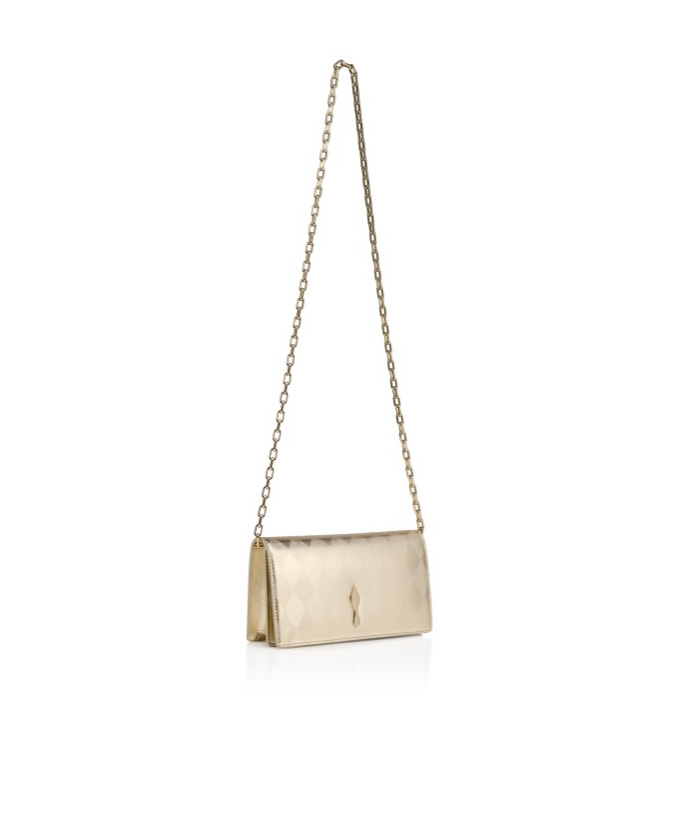 Christian Louboutin Bettina Patent Leather Clutch Bag In Brown