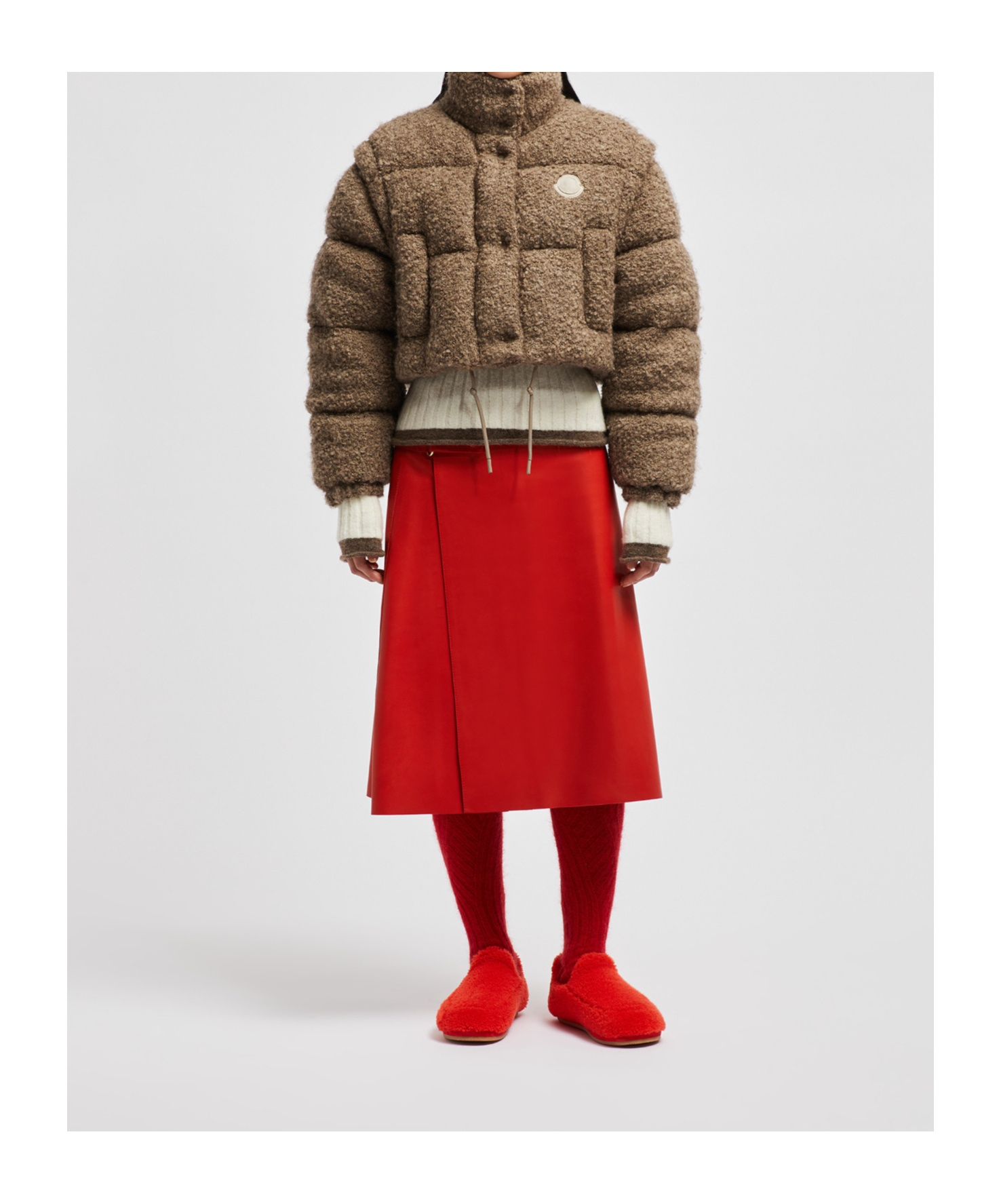 Moncler Doudoune En Tweed 2-en-1 Cytinelle In Brown